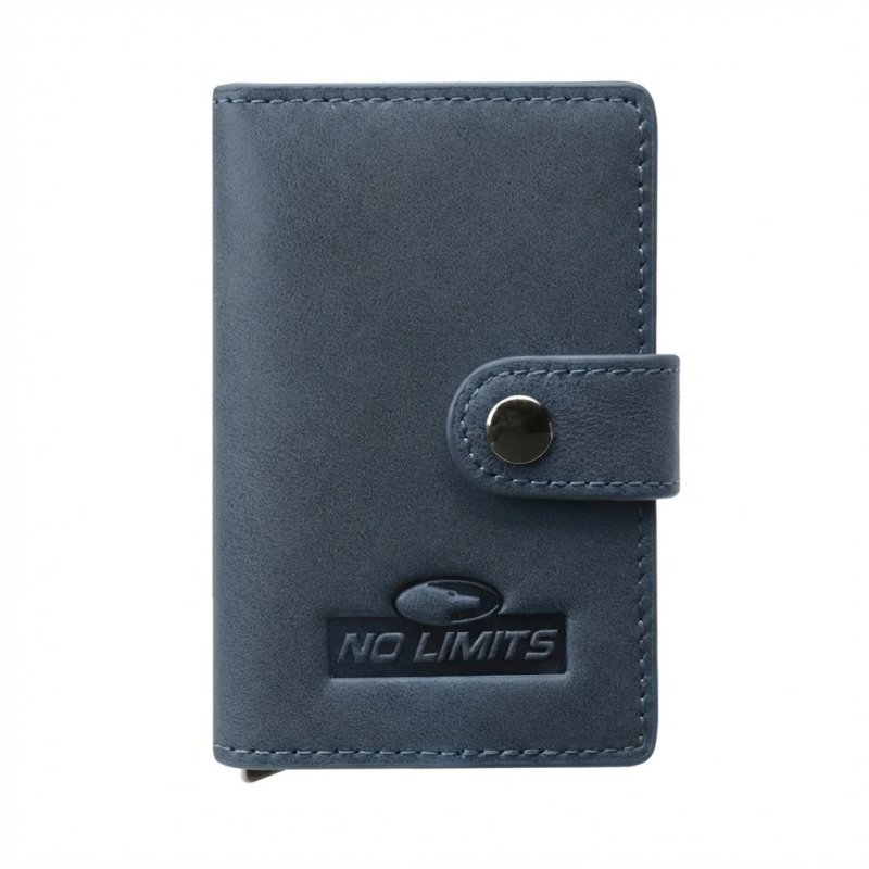 No Limits Porte-Cartes de Crédit Homme en Cuir Véritable, Automatique avec Mécanisme Pop-up, RFID, avec Boîte