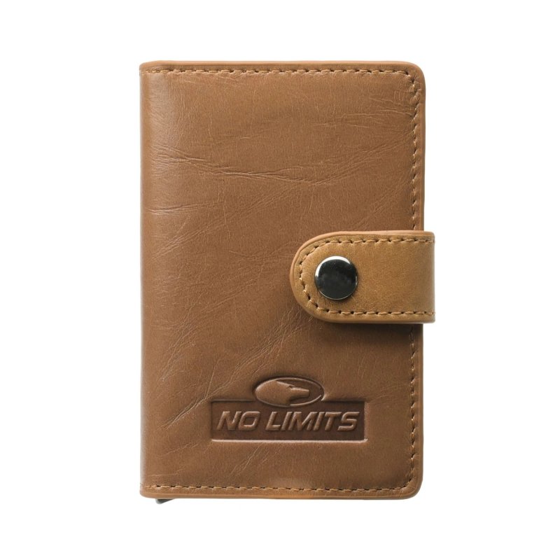 No Limits Herren-Kreditkartenetui aus Echtleder, Automatisch mit Pop-up-Mechanismus, RFID, mit Box — Logo-Detail