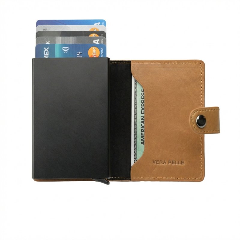 No Limits Tarjetero de Crédito de Hombre en Piel Auténtica, Automático con Mecanismo Pop-up, RFID, con Caja — vista 7