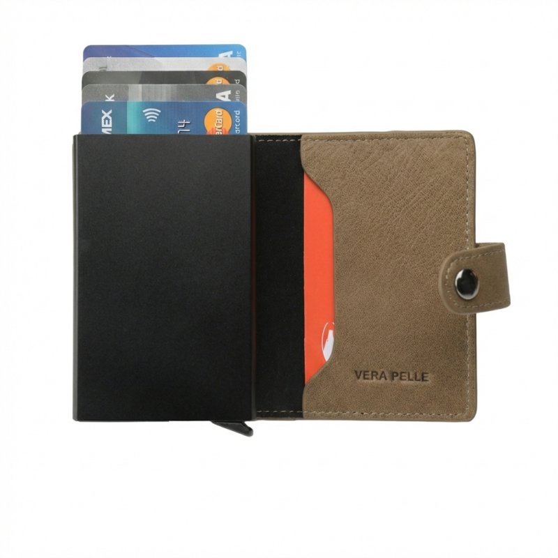 No Limits Tarjetero de Crédito de Hombre en Piel Auténtica, Automático con Mecanismo Pop-up, RFID, con Caja — vista 12
