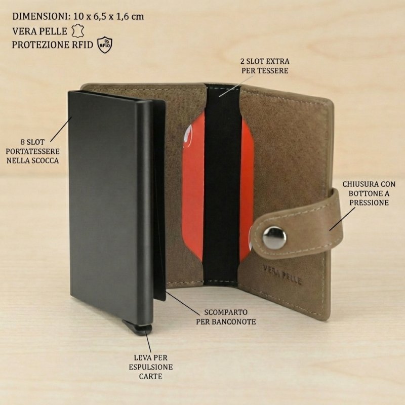 No Limits Men's Genuine Leather Card Holder, Automatic Pop-up Mechanism, RFID, With Box — view 13