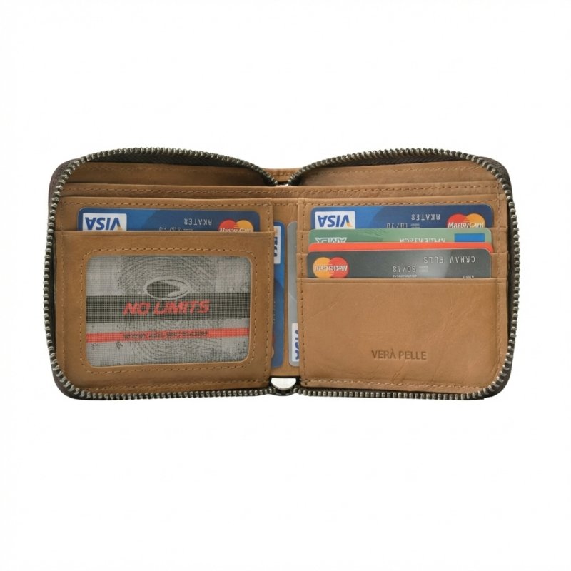 No Limits Men's Genuine Leather Wallet, Full Zip-Around Closure, Credit Card Holder, With Box — view 14