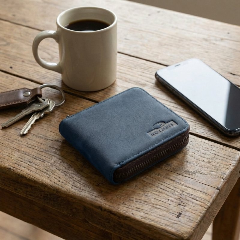 No Limits Men's Genuine Leather Wallet, Full Zip-Around Closure, Credit Card Holder, With Box — view 23