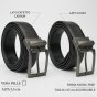 MOMO Design Men's Reversible Genuine Leather Belt 2in1, Nickel Free, Can Be Shortened, 3.5cm, Gift Box — back view