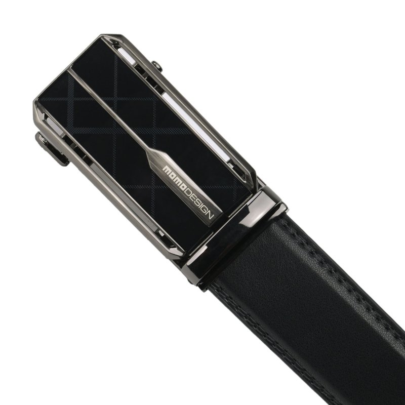 MOMO Design Men's Genuine Leather Belt, Automatic Ratchet Buckle, Holeless, 125 cm Height 3.5 cm, Gift Box — view 7