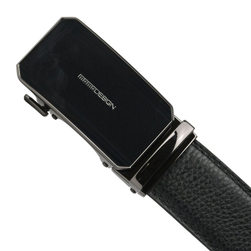 MOMO Design Herrengürtel aus echtem Leder mit Automatik-Ratschenschnalle, ohne Löcher, 125 cm, 3,5 cm hoch, mit … — Ansicht 7