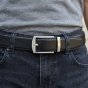 MOMO Design Herrengürtel aus echtem Leder mit Automatik-Ratschenschnalle, ohne Löcher, 125 cm, 3,5 cm hoch, mi… — Rückansicht
