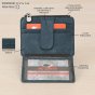No Limits Men's Genuine Leather Credit Card Holder, Nubuck Effect, Slim Wallet, Zip Pocket, With Box — back view