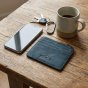 No Limits Men's Genuine Leather Credit Card Holder, Nubuck Effect, Slim Wallet, Zip Pocket, With Box — inside
