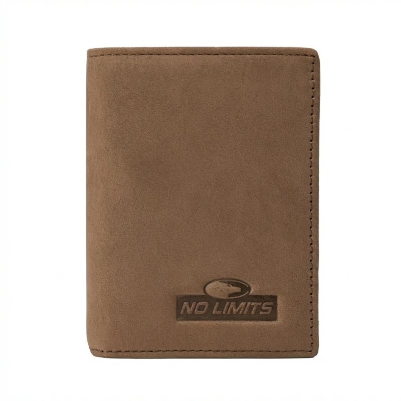 No Limits Men's Genuine Leather Credit Card Holder, Nubuck Effect, Slim Vertical Wallet, With Box — view 7