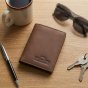 No Limits Men's Genuine Leather Credit Card Holder, Nubuck Effect, Slim Vertical Wallet, With Box — view 10