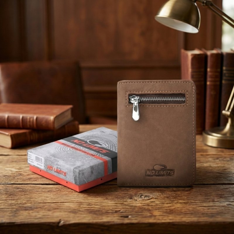 No Limits Porte-cartes de Crédit Homme en Cuir Véritable, Effet Nabuck, Portefeuille Vertical, avec Poche à Monnaie… — vue 18