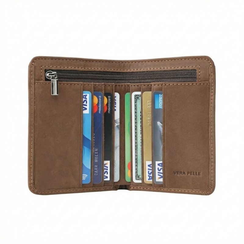 No Limits Men's Credit Card Holder in Genuine Leather, Nabuk Effect, Vertical Wallet, With Coin Purse, With Box — view 14