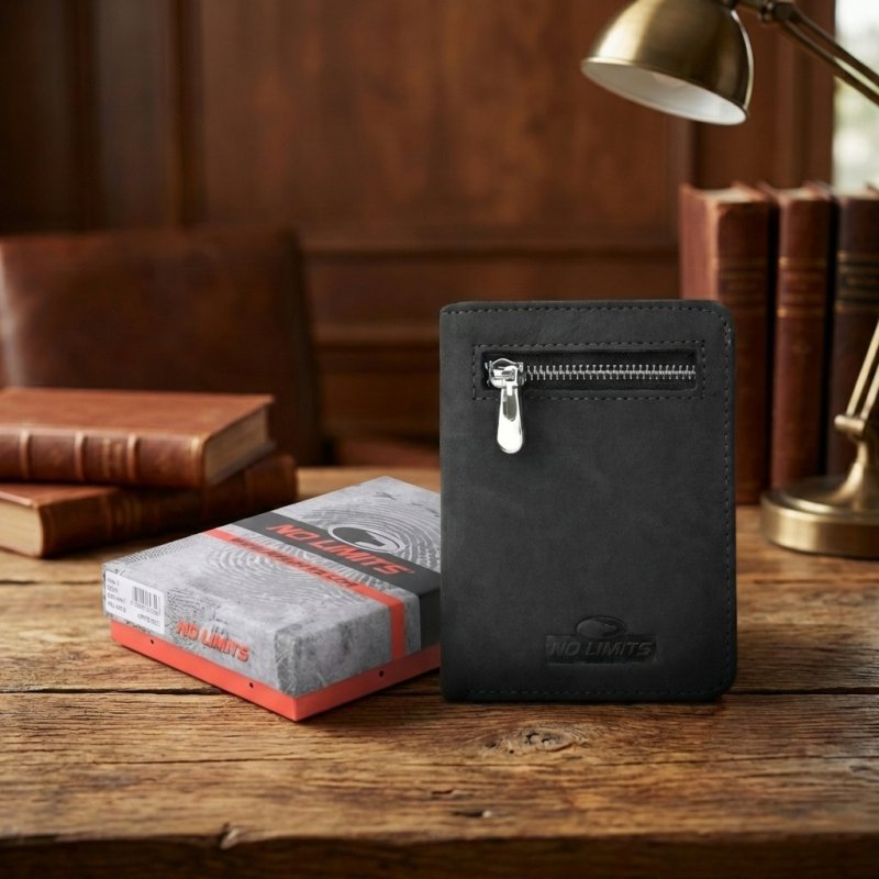 No Limits Porte-cartes de Crédit Homme en Cuir Véritable, Effet Nabuck, Portefeuille Vertical, avec Poche à Monnaie… — vue 24