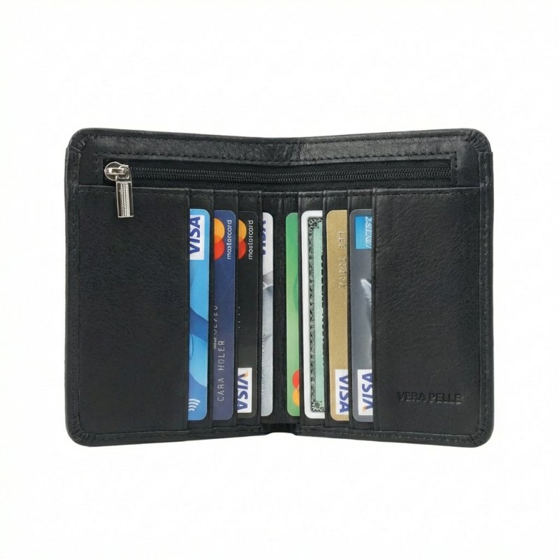 No Limits Men's Credit Card Holder in Genuine Leather, Nabuk Effect, Vertical Wallet, With Coin Purse, With Box — view 20