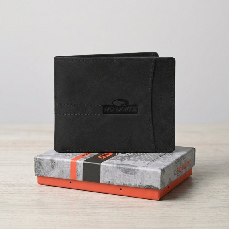 No Limits Men's Wallet in Genuine Leather, Elephant Effect, Credit Card Holder, No Coin Purse, With Box — view 24