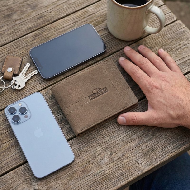 No Limits Portafoglio Uomo in Vera Pelle Effetto Elephant, Porta Carte di Credito, Senza Portamonete, Con Scatola — vista 28