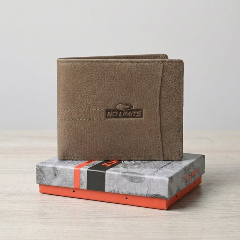 No Limits Cartera Hombre en Piel Auténtica Efecto Elephant, Tarjetero de Crédito, sin Portamonedas, con Caja — vista 30