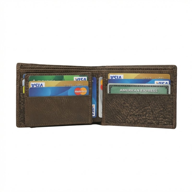 No Limits Cartera Hombre en Piel Auténtica Efecto Elephant, Tarjetero de Crédito, sin Portamonedas, con Caja — vista 32