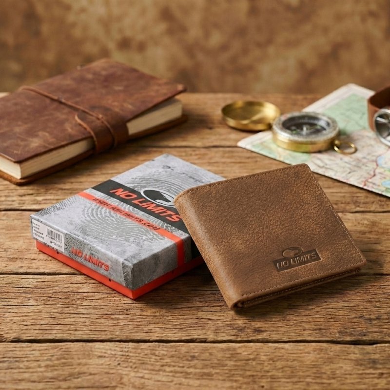 No Limits Men's Wallet in Genuine Leather, Elephant Effect, Credit Card Holder, No Coin Purse, SLIM, With Box — view 12