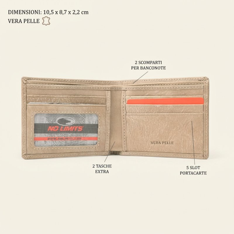 No Limits Portefeuille Homme en Cuir Véritable, Effet Elephant, Porte-cartes de Crédit, sans Poche à Monnaie, SLIM,… — vue 15