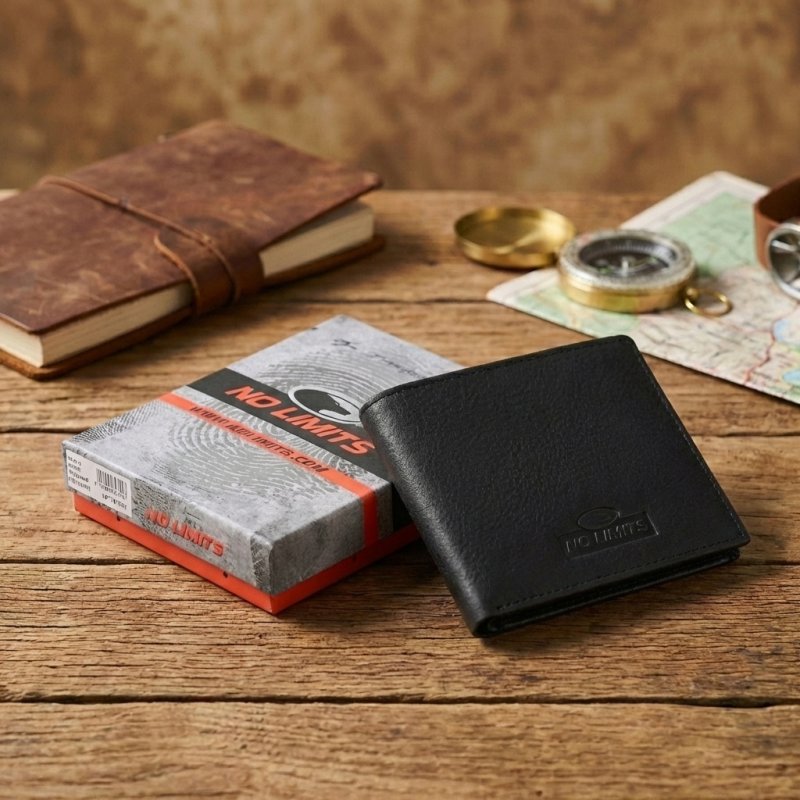 No Limits Cartera Hombre en Piel Auténtica, Efecto Elephant, Tarjetero de Crédito, sin Portamonedas, SLIM, con Ca… — vista 24