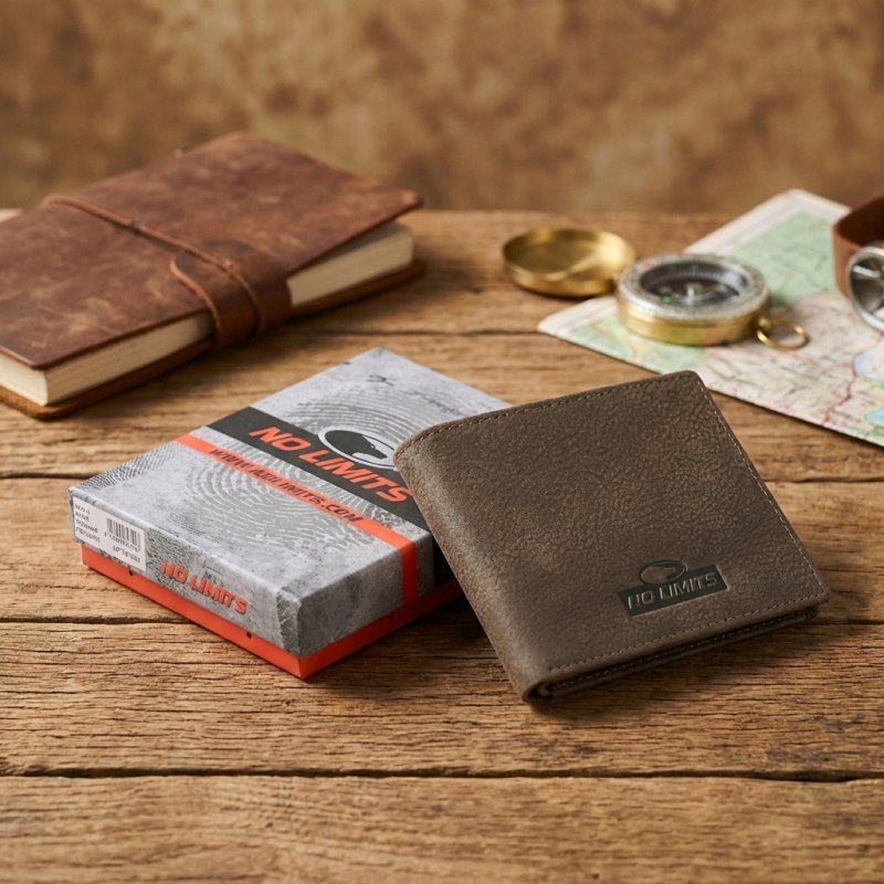No Limits Cartera Hombre en Piel Auténtica, Efecto Elephant, Tarjetero de Crédito, sin Portamonedas, SLIM, con Ca… — vista 36