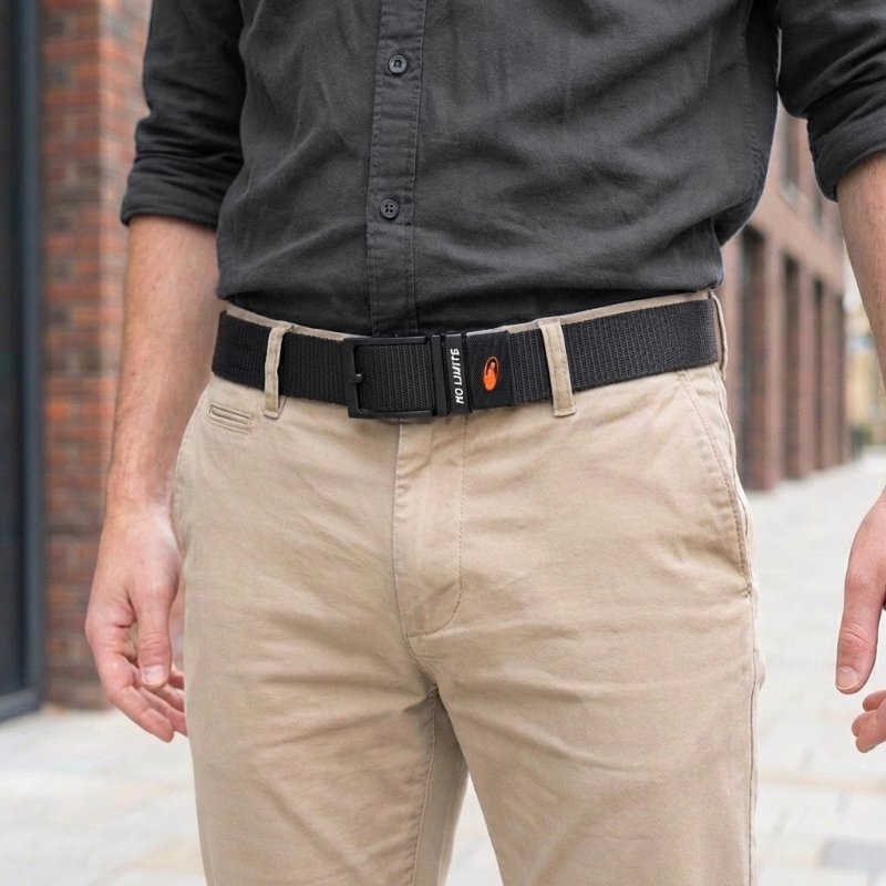 No Limits Cintura Uomo Tattica Militare in Nylon, Fibbia Scorrevole e Regolazione Millimetrica, Alta 3,5 cm, Senza… — interno