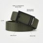 No Limits Men's Tactical Military Belt in Nylon, Slide Buckle, Millimetric Adjustment, 3.5 cm High, Holeless — view 7
