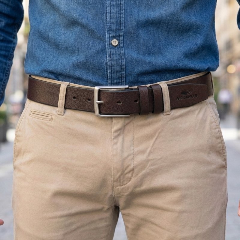 No Limits Ceinture Homme en TPU Végan, Ceinture Éco-Responsable Raccourcissable, Boucle Sans Nickel, Hauteur 4 cm, a… — vue 8