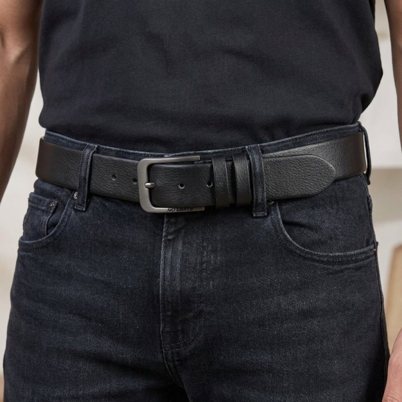 No Limits Ceinture Homme en TPU Végan Noir, Éco-Responsable et Raccourcissable, Boucle Sans Nickel, Hauteur 3,… — vue arrière