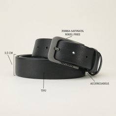 No Limits Ceinture Homme en TPU Végan Noir, Éco-Responsable et Raccourcissable, Boucle Sans Nickel, Hauteur 3,5 cm, avec Boî… 2
