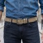 No Limits Ceinture Homme en Cuir Daim Véritable, Logo Clouté, Hauteur 3,5 cm, Boucle Sans Nickel, Raccourcissable, … — vue 10