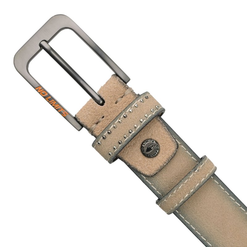 No Limits Men's Genuine Suede Leather Belt with Studded Logo, 3.5cm High, Nickel-Free Buckle, With Box — view 11