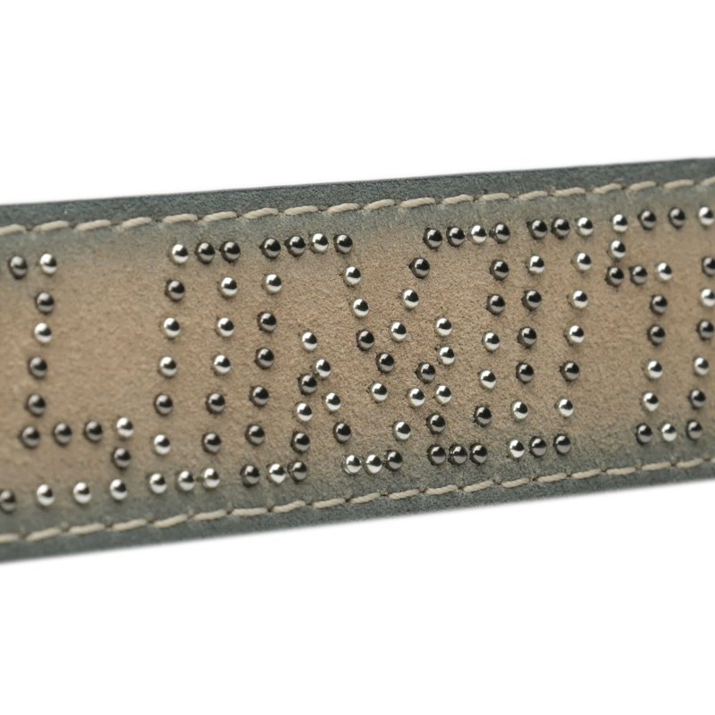 No Limits Men's Genuine Suede Leather Belt with Studded Logo, 3.5cm High, Nickel-Free Buckle, With Box — view 13