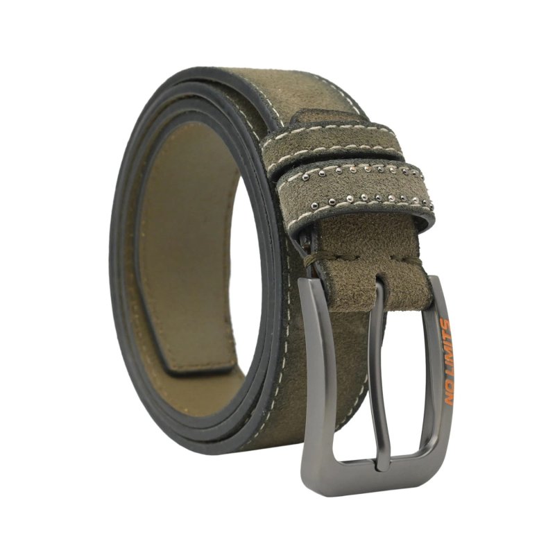 No Limits Herrengürtel aus Wildleder mit Nietenlogo, Höhe 3,5 cm, nickelfreie Schnalle, kürzbar, mit Box — Ansicht 15