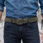 No Limits Men's Genuine Suede Leather Belt with Studded Logo, 3.5cm High, Nickel-Free Buckle, With Box — view 17