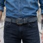No Limits Cinturón de Hombre en Piel de Ante con Logo Tachonado, Alto 3,5 cm, Hebilla Sin Níquel, Acortable, Con … — vista 24