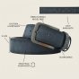 No Limits Men's Genuine Suede Leather Belt with Studded Logo, 3.5cm High, Nickel-Free Buckle, With Box — view 23