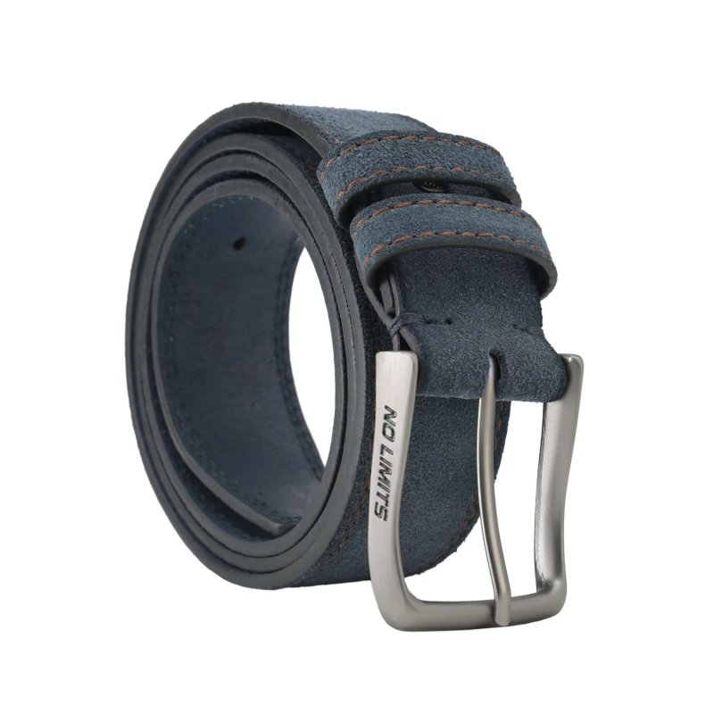 No Limits Ceinture Homme en Cuir Daim Véritable à Double Couture, Hauteur 4 cm, Boucle Sans Nickel, Raccourcissable,… — vue 7