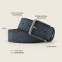 No Limits Men's Genuine Suede Leather Belt with Double Stitching, 4cm High, Nickel-Free Buckle, With Box — view 8