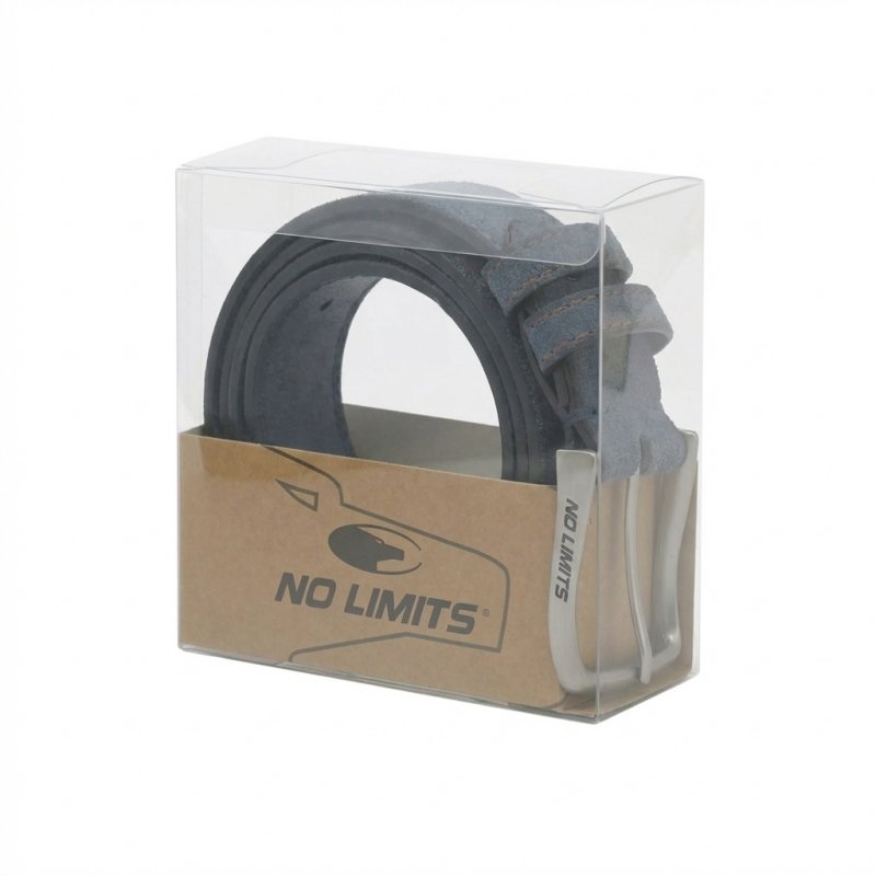 No Limits Men's Genuine Suede Leather Belt with Double Stitching, 4cm High, Nickel-Free Buckle, With Box — view 12