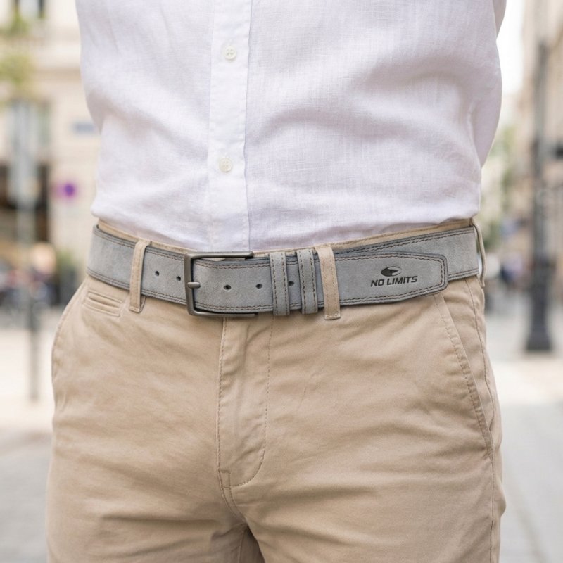 No Limits Herrengürtel aus echtem Wildleder mit Doppelnaht, Höhe 4 cm, nickelfreie Schnalle, kürzbar, mit Box — Ansicht 21