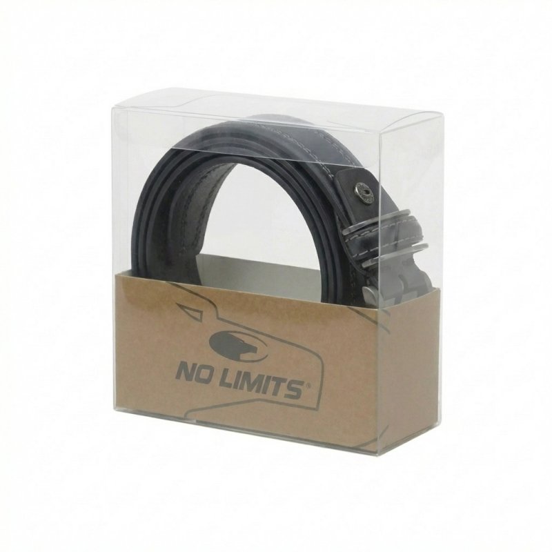 No Limits Ceinture Homme Cuir Double Couture Contrastante, 3,5 cm, Boucle Sans Nickel, Raccourcissable, Boîte — détail