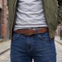 No Limits Men's Genuine Leather Belt with Contrast Double Stitching, 3.5cm High, Nickel-Free Buckle, With Box — view 13