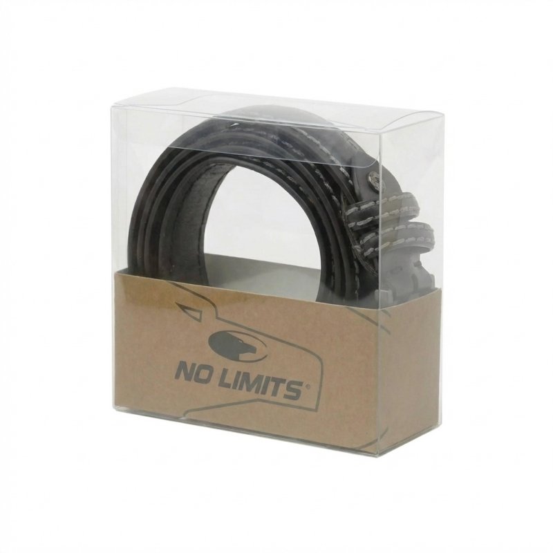 No Limits Men's Genuine Leather Belt with Contrast Stitching, 3.5cm High, Nickel-Free Buckle, With Box — view 10