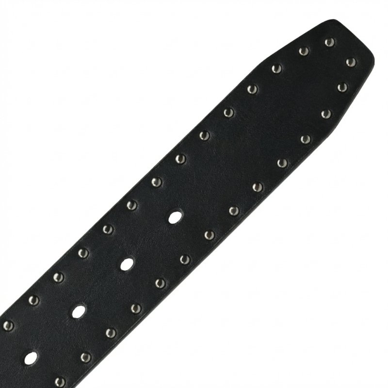 No Limits Men's Genuine Leather Belt with Studs, 4cm High, Nickel-Free Buckle, With Box — inside
