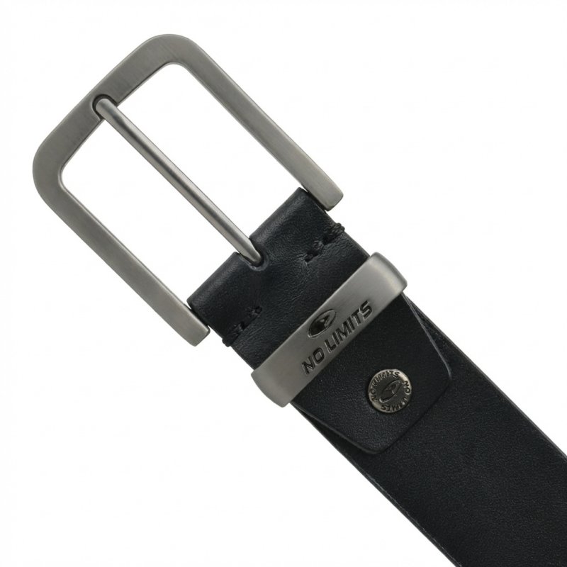 No Limits Herrengürtel aus echtem Leder mit Nieten, Höhe 4 cm, nickelfreie Schnalle, kürzbar, mit Box — Detail