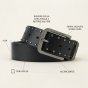 No Limits Ceinture Homme en Cuir Véritable à Clous, Hauteur 4 cm, Boucle Sans Nickel, Raccourcissable, Avec Bo… — vue de face