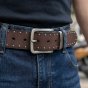 No Limits Herrengürtel aus echtem Leder mit Nieten, Höhe 4 cm, nickelfreie Schnalle, kürzbar, mit Box — Ansicht 9